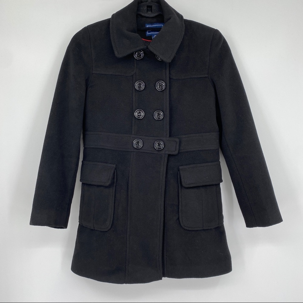 Rothschild black dress coat girls size medium 10 12 button closure pockets